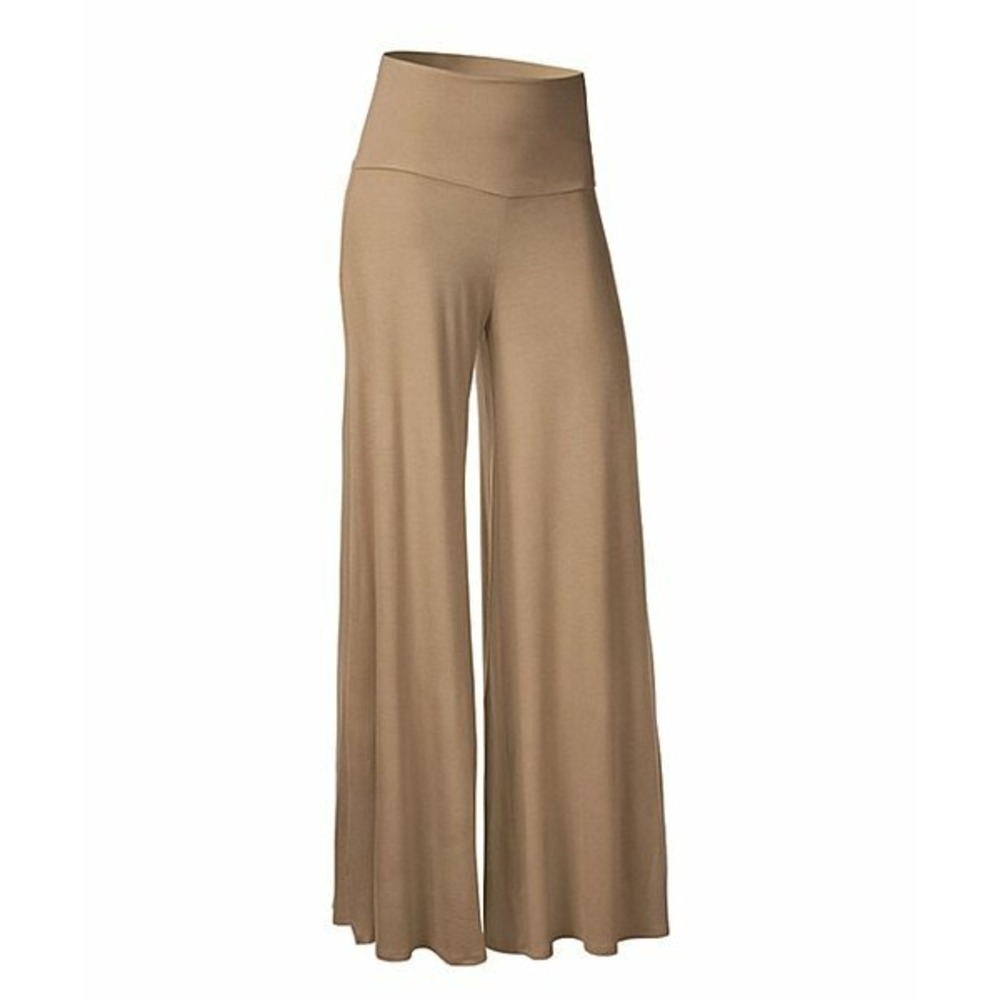 Cellabie Women Beige  Pants High Waist Wide Legs Size M